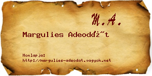 Margulies Adeodát névjegykártya